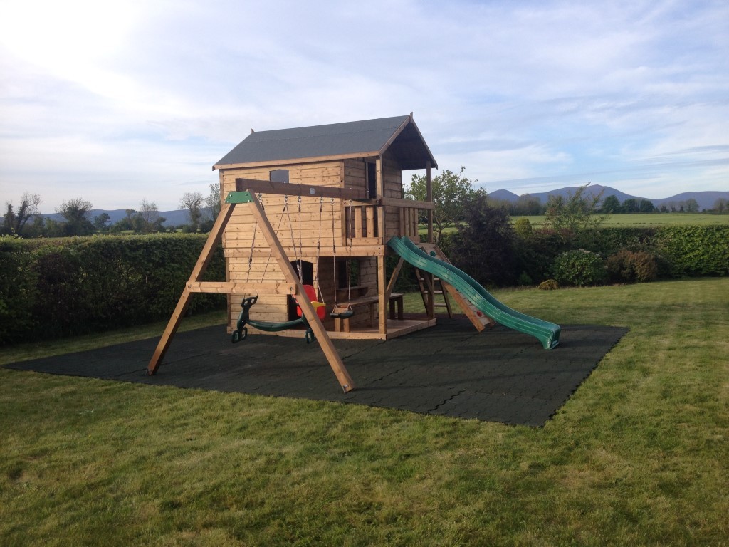 Tree house swing set play shop slide rock wall