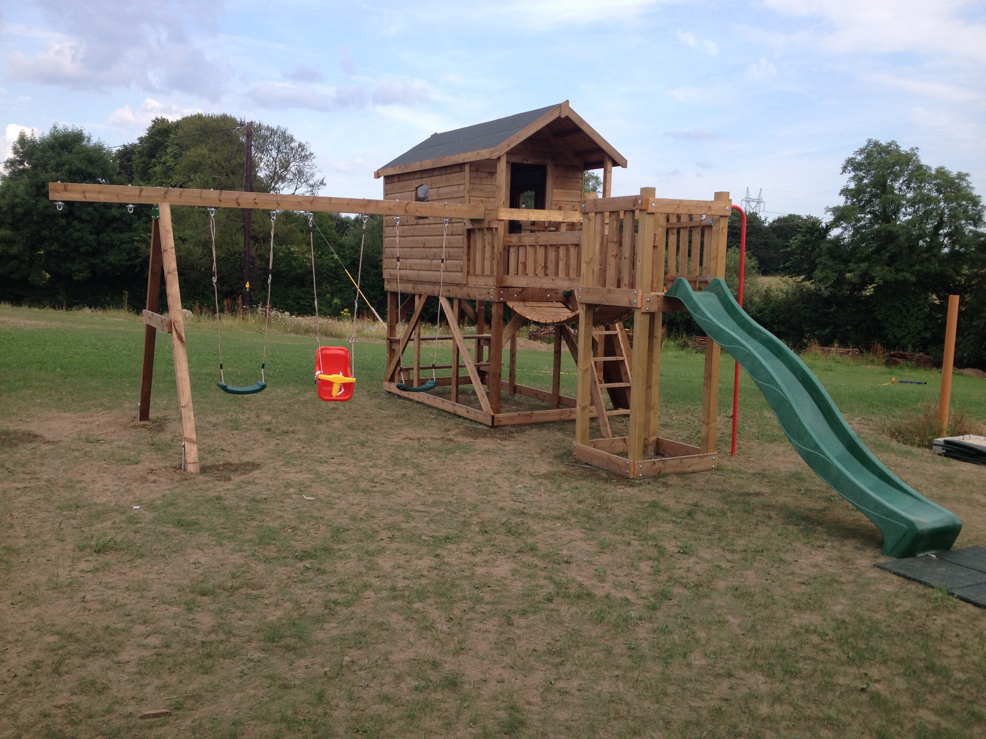 2 Story tree house with swings STT Swings Irish Made Play Centres