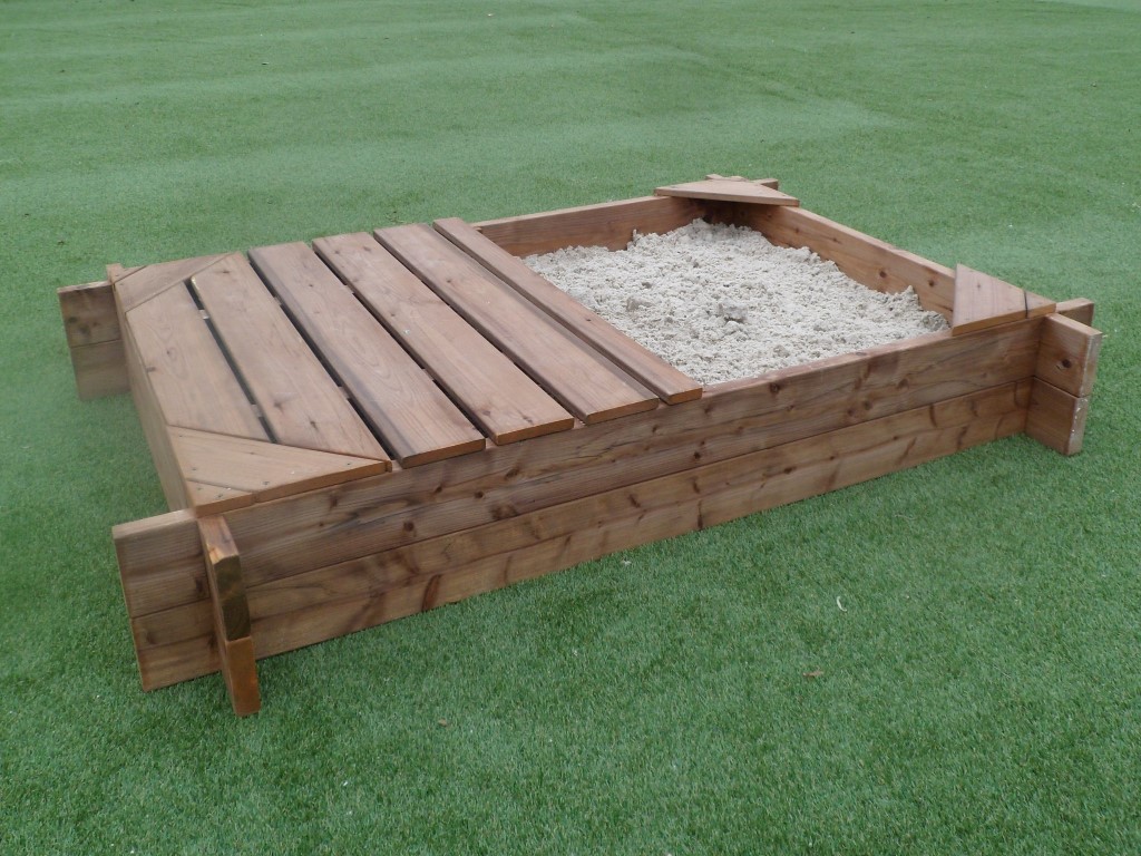 Heavy duty large timber sandbox • outdoor playground equipment, swings