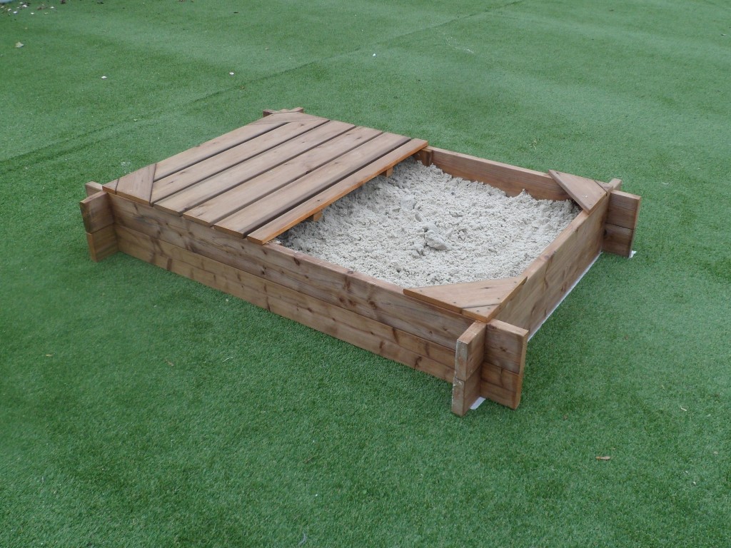 Heavy duty large timber sandbox • outdoor playground equipment, swings