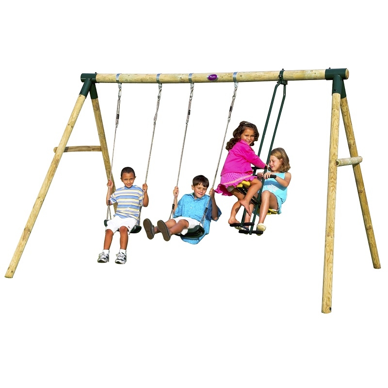 Colobus Wooden 3 Item Swing Set 2 Person Glider See Saw Sttswings Swing Seat